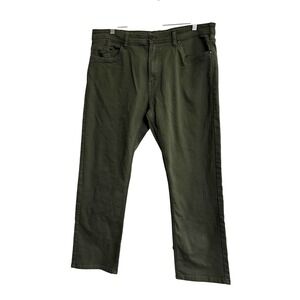 Jachs New York Mens 38x29 Olive Green Stretch Twill 5-Pocket Straight Leg Pants